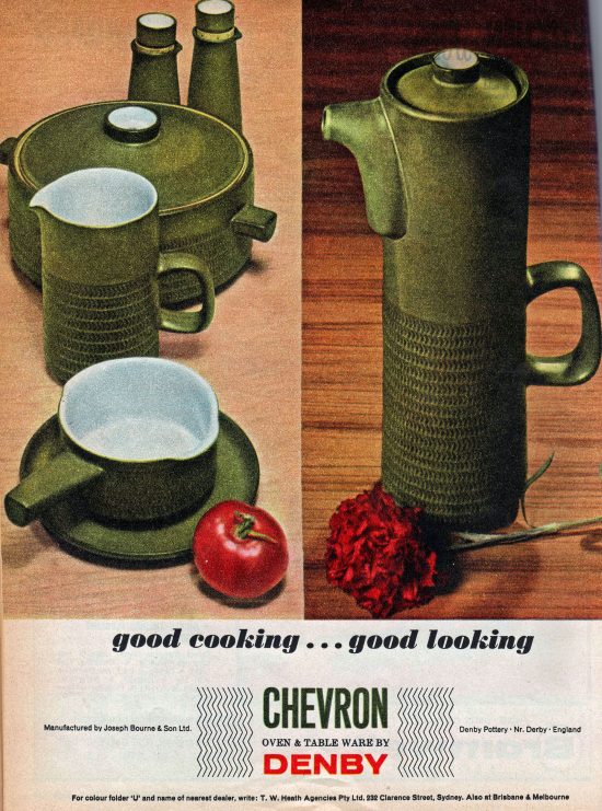 Denby Chevron Ad, Home Beautiful Australia 1966