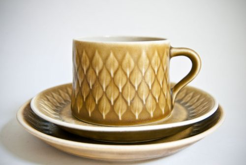 Kronjyden Nissen, Jens Quistgaard "Relief" Design Cup, Saucer, Plate