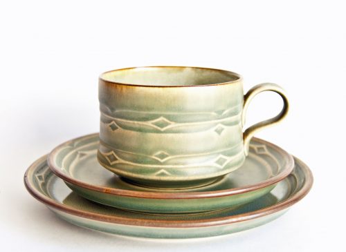 Rune Design Cup, Saucer, Plate, Jens Quistgaard for Kronjyden Nissen