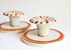 Aluminia Royal Copenhagen Tureby Candle Holders