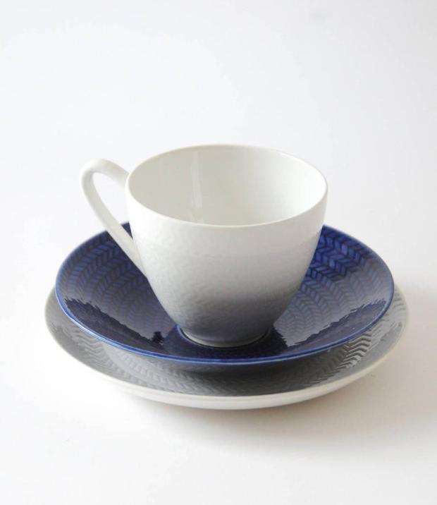 Rorstrand Blue Fire with White Cup & Saucer,